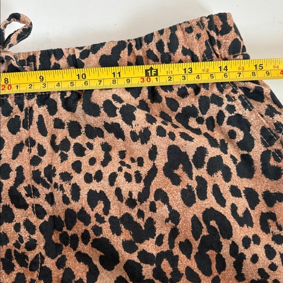 Gap pull on wide leg leopard print linen blend pants draw string pockets - Picture 15 of 16